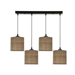 LEGNO LAMPA WISZĄCA CZARNY 15 4X40W E27 ABAŻUR ORZECHOWY 34-18366