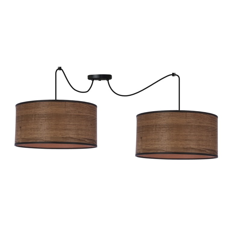 LEGNO P LAMPA WISZĄCA CZARNY 30 2X40W E27 ABAŻUR DĘBOWY 32-18397