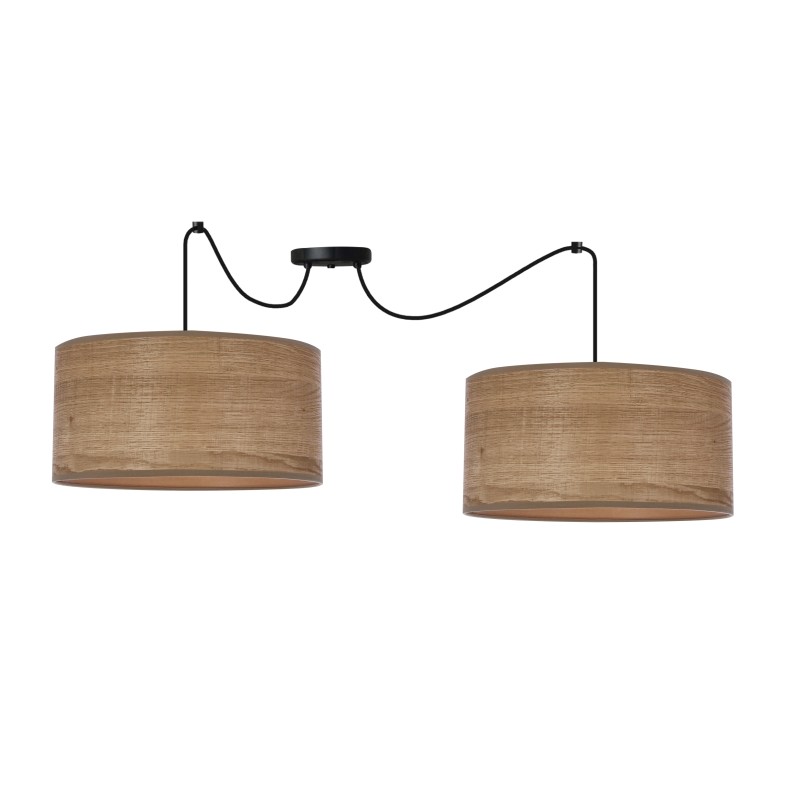 LEGNO P LAMPA WISZĄCA CZARNY 30 2X40W E27 ABAŻUR ORZECHOWY 32-18380