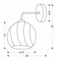 LARIX LAMPA ŚCIENNA KINKIET CHROMOWY 1X40W E27 KLOSZ BIAŁY 21-23827