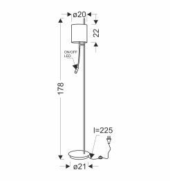 BENDI LAMPA PODŁOGOWA CZARNY 1X40W E27+3W LED 4000K ABAŻUR ZIELONY 51-25265