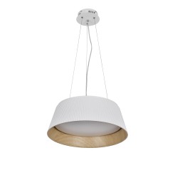 UMBRIA LAMPA WISZĄCA BIAŁO DREWNIANA 1X24W LED KLOSZ BIAŁY 31-24176