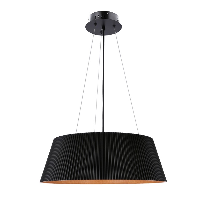 UMBRIA LAMPA WISZĄCA CZARNO DREWNIANA 1X24W LED KLOSZ BIAŁY 31-24183