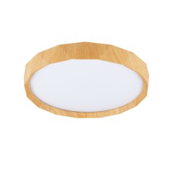 CADIX LAMPA SUFITOWA PLAFON BIAŁY+DREWNIANY 24W LED 38,5 CM KLOSZ BIAŁY 13-17666