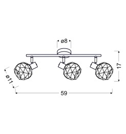 ACROBAT LISTWA 3X40W E14 CZARNY KLOSZ MIEDZIANY 93-22219