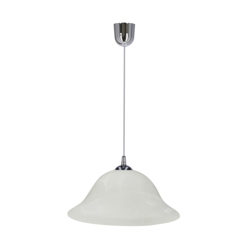 VERA LAMPA WISZĄCA CHROMOWY 1X60W E27 KLOSZ ALABASTROWY 31-24558