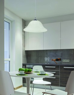 VERA LAMPA WISZĄCA CHROMOWY 1X60W E27 KLOSZ ALABASTROWY 31-24558