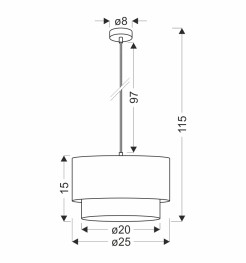 SFERIA LAMPA WISZĄCA CZARNY 1X60 E27 ABAŻUR CZARNY+BEŻOWY 31-21670