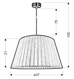 NOTIZIA LAMPA WISZĄCA SATYNOWY 37 1X60W E27 ABAŻUR CZARNY 31-23285