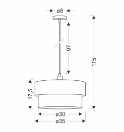 LIVORNO LAMPA WISZĄCA CZARNY 1X60W E27 ABAŻUR MIĘTOWY+SZARO BEŻOWY 31-23919