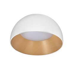 LIGURIA LAMPA SUFITOWA PLAFON BIAŁO DREWNIANY 18W LED 35 CM KLOSZ BIAŁY 13-24145