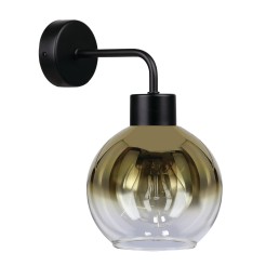 LADY LAMPA KINKIET CZARNY 1X40W E27 KLOSZ ZŁOTY 21-27894