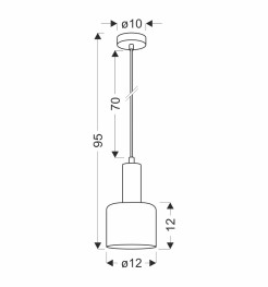 ISAR LAMPA WISZĄCA CZARNY 1X40 E27 KLOSZ BURSZTYNOWY 31-21298