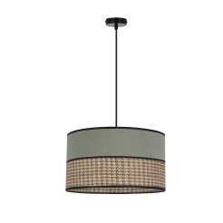 GROSSETO LAMPA WISZĄCA CZARNY 1X60W E27 ABAŻUR DUO SZARO BEŻOWY+MIĘTOWY 31-24053