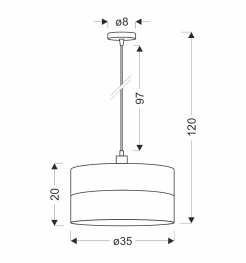 GROSSETO LAMPA WISZĄCA CZARNY 1X60W E27 ABAŻUR DUO SZARO BEŻOWY+MIĘTOWY 31-24053