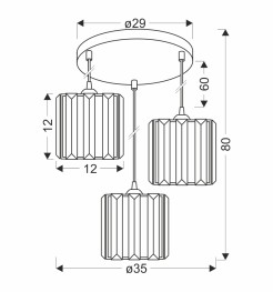 GLASSIA LAMPA WISZĄCA TALERZ CZARNY 3X40 E27 KLOSZ CZARNY+KRYSZTAŁY BEZBARWNE 33-21137