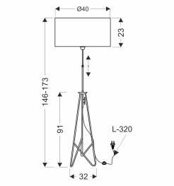 FLOAT LAMPA PODŁOGOWA CZARNA 1X60W E27 ABAŻUR CZARNY 51-24077