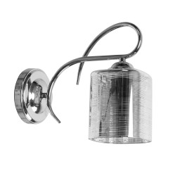 ITALO LAMPA KINKIET CHROMOWY 1X40W E27 KLOSZ SREBRNY 21-21601