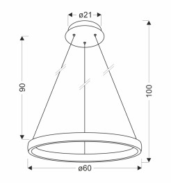 HASHIM LAMPA WISZĄCA 60CM ZŁOTY 34W LED KLRYSZTAŁKI BEZBARWNE 31-28440