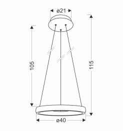 HASHIM LAMPA WISZĄCA 40CM ZŁOTY 22W LED KLRYSZTAŁKI BEZBARWNE 31-28457