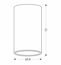 TUBA LAMPA SUFITOWA CZARNY 1X15W GU10 ODBŁ. ZŁOTY ŚR. 7 CM 2228167