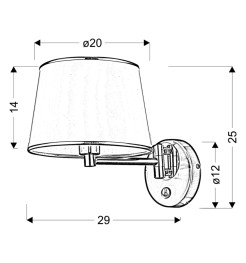 IBIS LAMPA KINKIET SATYNOWY 1X40W E14 ABAŻUR GRAFITOWY 21-27887