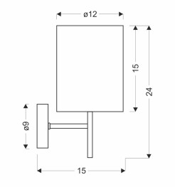 YAN LAMPA KINKIET PATYNOWY 1X40W E14 ABAŻUR ORZECHOWY 21-27573