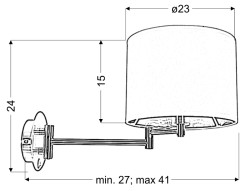 ALEXIA LAMPA KINKIET CHROMOWY 1X40W E14 ABAŻUR CZARNY 21-27580