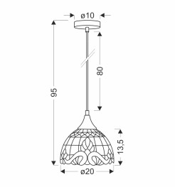 MARSALA LAMPA WISZĄCA 20 CZARNY 1X60 E27 KLOSZ WITRAŻOWY 31-20703