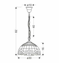 MARSALA LAMPA WISZĄCA 30 PATYNOWY 1X60 E27 KLOSZ WITRAŻOWY 31-20680