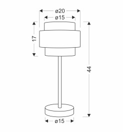 HARE LAMPA STOŁOWA CZARNY 1X60W E27 ABAŻUR SZARY+SREBRNY 41-18465