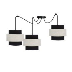 Benta p lampa wisząca czarny 3x40w e27 abażur czarny+kremowy 33-17864