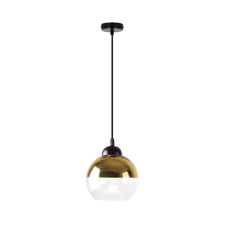 CONTESSA LAMPA WISZĄCA CZARNY 1X40 E27 KLOSZ ZŁOTY 31-21212