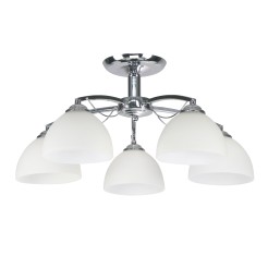 FILONA LAMPA SUFITOWA CHROMOWY 5X40 E27 KLOSZ BIAŁY 35-22721