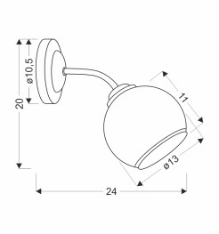 MARINEN LAMPA KINKIET CZARNY 1X40W E27 KLOSZ BIAŁY Z OBWÓDKĄ 21-26545