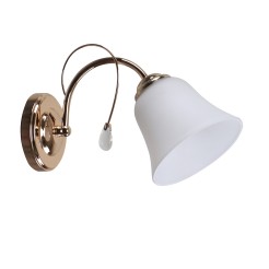 ORA LAMPA KINKIET ZŁOTY 1X40 E27 KLOSZ BIAŁY 21-22431