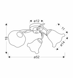 ANTIQA LAMPA SUFITOWA PATYNOWY 3X40 E27 KLOSZ BIAŁY 33-22493