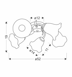 ANTIQA LAMPA SUFITOWA PATYNOWY 5X40 E27 KLOSZ BIAŁY 35-22509