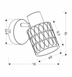 BILL LAMPA KINKIET CZARNY 1X40W E27 KLOSZ DYMIONY 91-27375