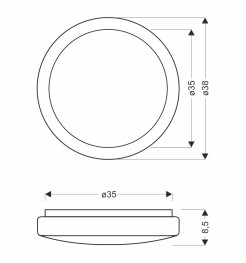 JASPER LAMPA SUFITOWA PLAFON 24W LED 38CM BIAŁY 4000K IP44 13-20369