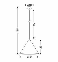 DUNCA LAMPA WISZĄCA 32 CZARNY 1X40 E27 KLOSZ JASNY DĘBOWY 31-23421