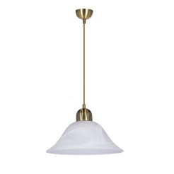 MOSS LAMPA WISZĄCA PATYNOWY 1X60W E27 KLOSZ BIAŁY ALABASTROWY 31-24985