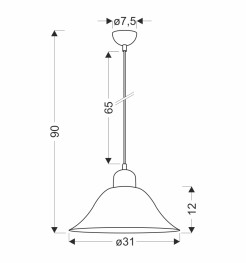 MOSS LAMPA WISZĄCA PATYNOWY 1X60W E27 KLOSZ BIAŁY ALABASTROWY 31-24985