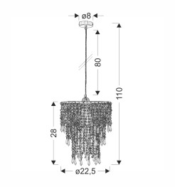 RINA LAMPA WISZĄCA CHROMOWY 1X60W E27 31-20901