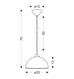 Sugar lampa wisząca 1x60W E27 25cm linka chromowy/srebrny 31-24527
