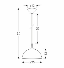 Sugar lampa wisząca 1x60W E27 25cm linka patynowy 31-24534