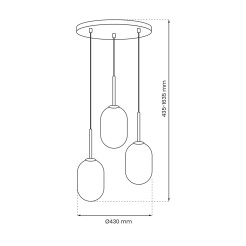 Lampa wisząca ALIAS GOLD 3xE14 koło ML0315