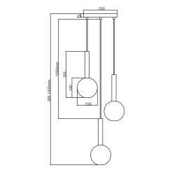 Lampa wisząca NIKO BLACK 3xG9 ML0333