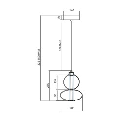 Lampa wisząca DAPHNE SMOKED 12W ML0344