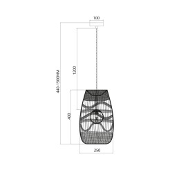 Lampa wisząca ARONA NATURAL 1xG9 fi 250 ML0352